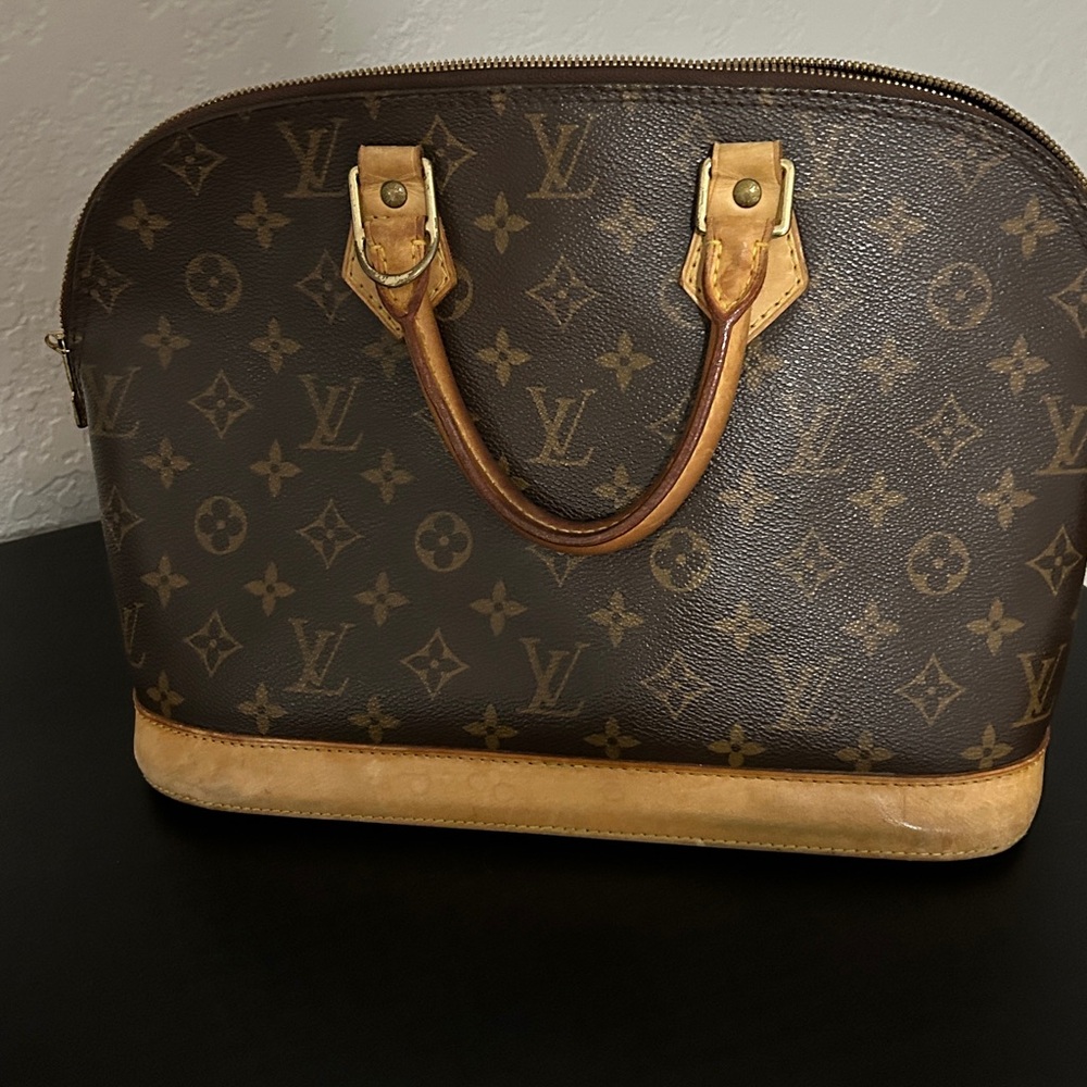Louis Vuitton Brown and Tan Monogram Satchel